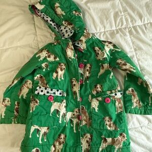Mini Boden Green Dog Print Kids Coat